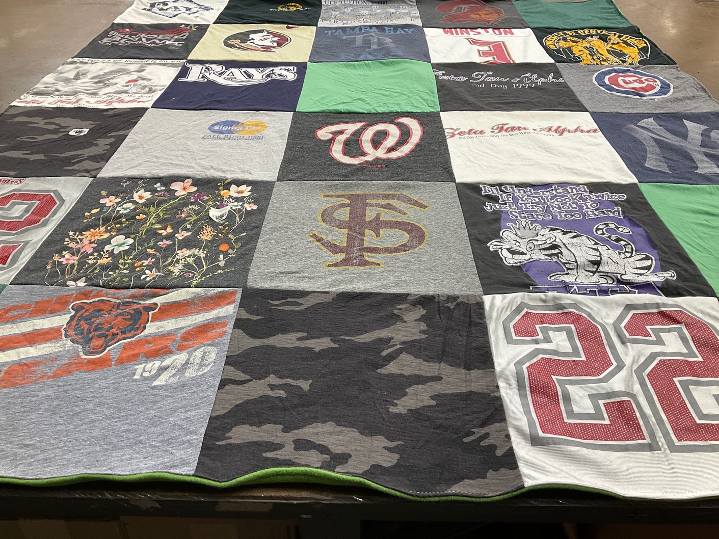 T-shirt quilt featuring chicago bears by Taylor from FL