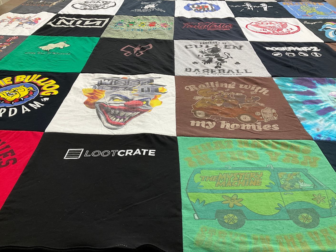 T-shirt quilt from fordham university by Julie from IL