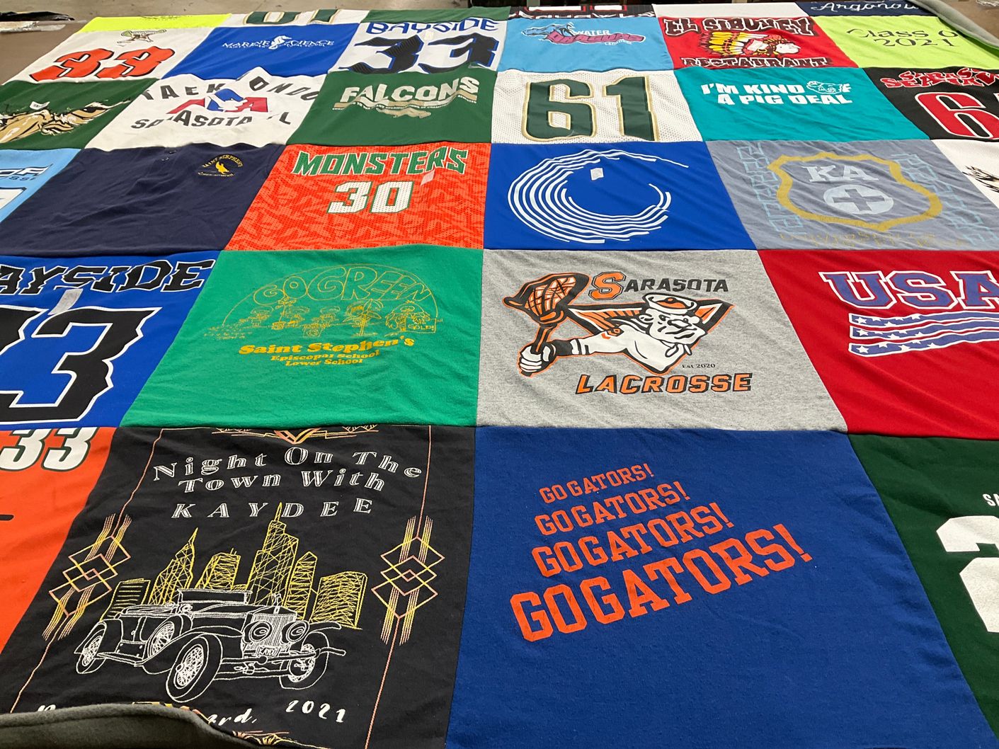 T-shirt quilt featuring sarasota lacrosse, gators by Melissa from FL