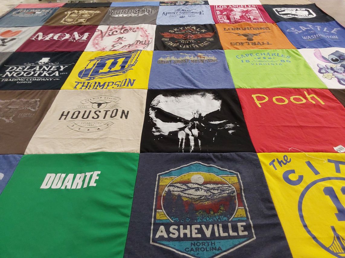 T-shirt quilt featuring longhorns softball by Emmy from FL