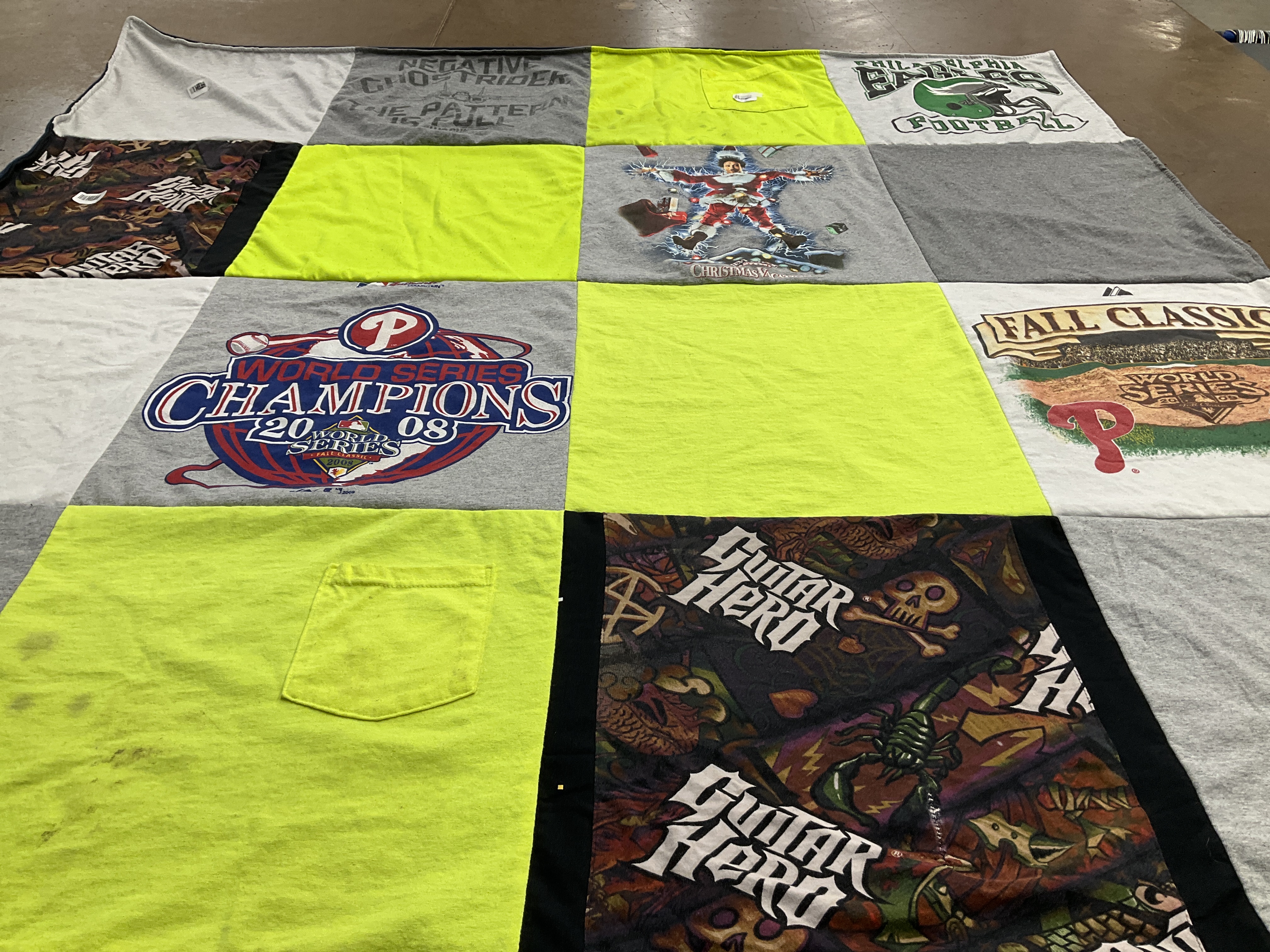 T-shirt quilt featuring philadelphia phillies, philadelphia eagles by Jennifer from PA