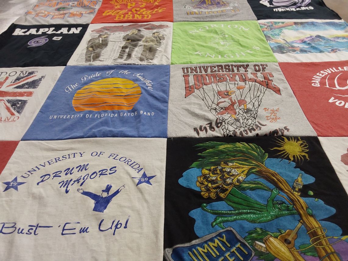 T-shirt quilt from university of florida, university of louisville by Kevin from FL