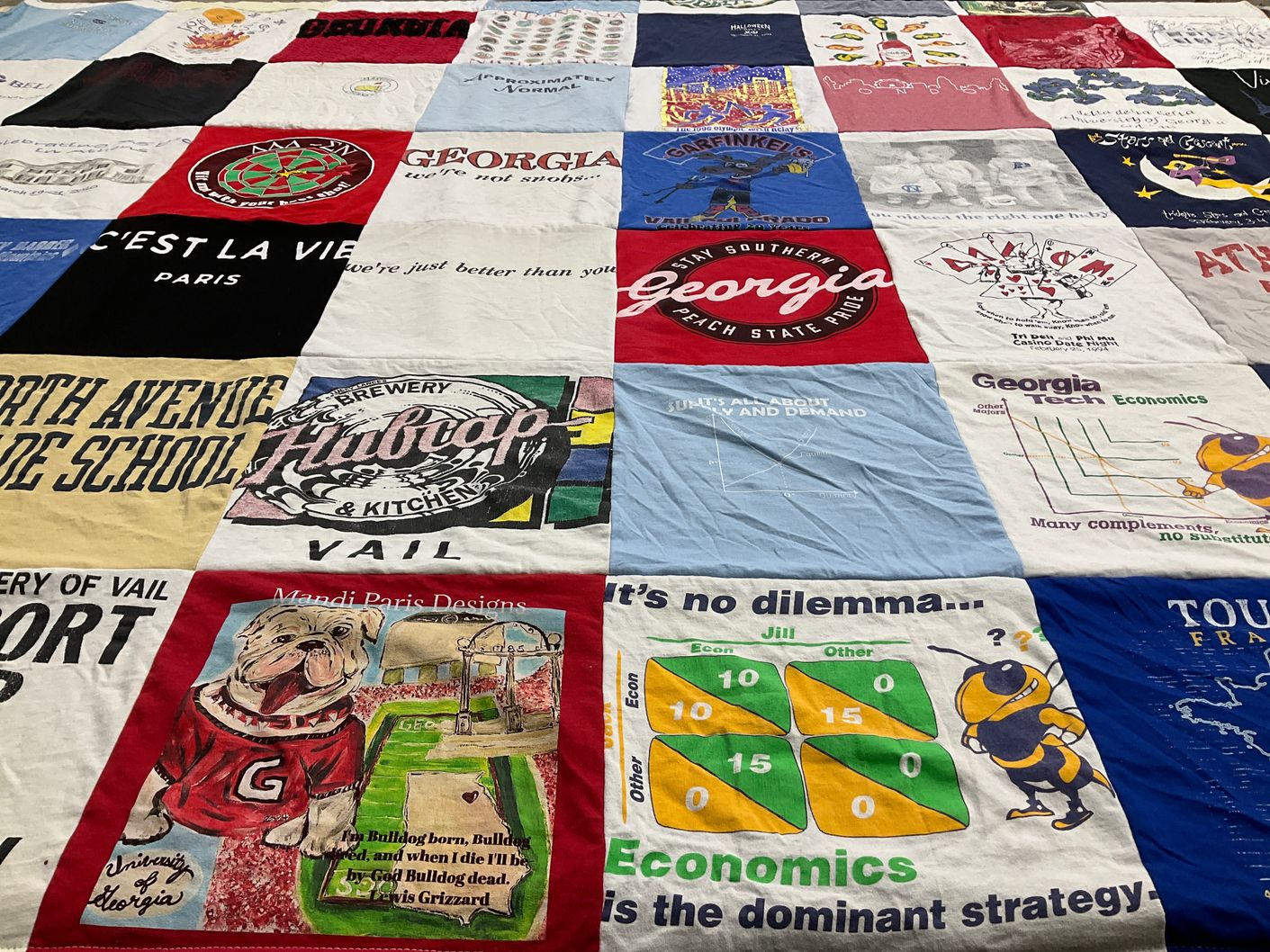 T-shirt quilt from university of georgia, georgia tech by Mary from GA