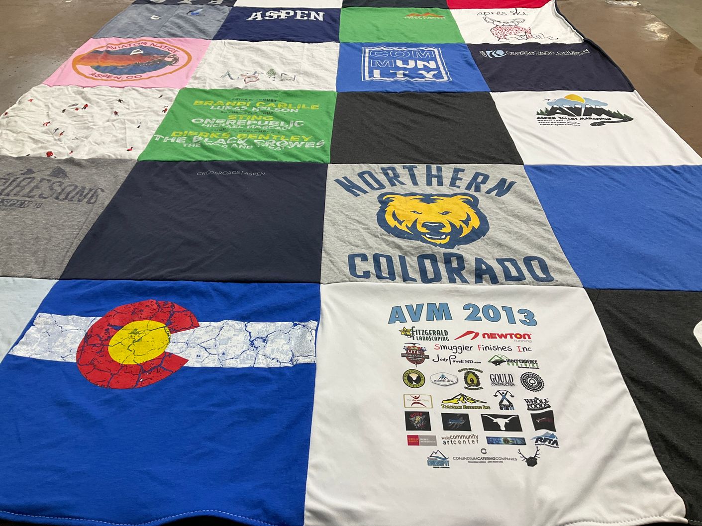 T-shirt quilt from university of northern colorado by Mary from GA