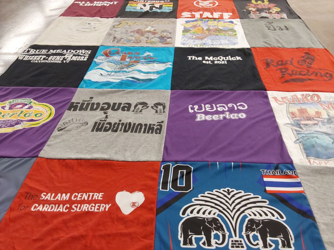 T-shirt quilt with health, travel themes by Gianluca from VT