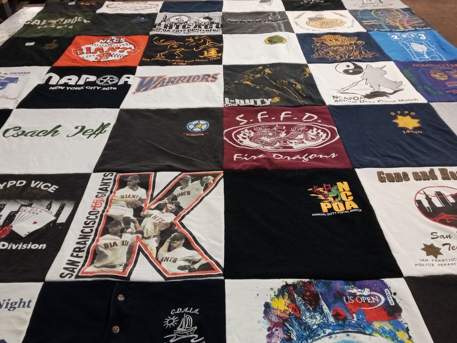 T-shirt quilt featuring san francisco giants, golden state warriors by Nicole from CA