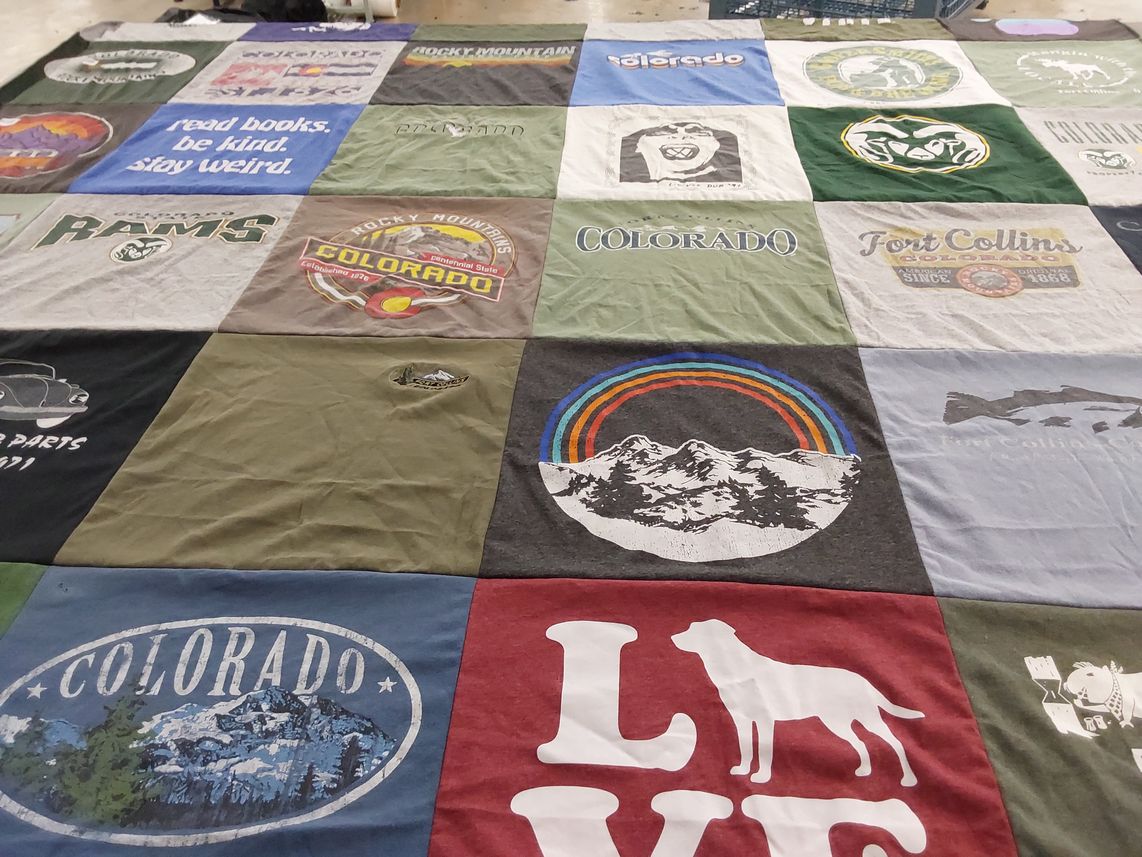 T-shirt quilt featuring colorado state university rams by Jill from CO