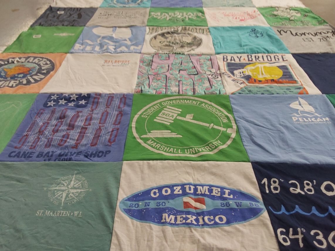 T-shirt quilt from marshall university by Mary from WV