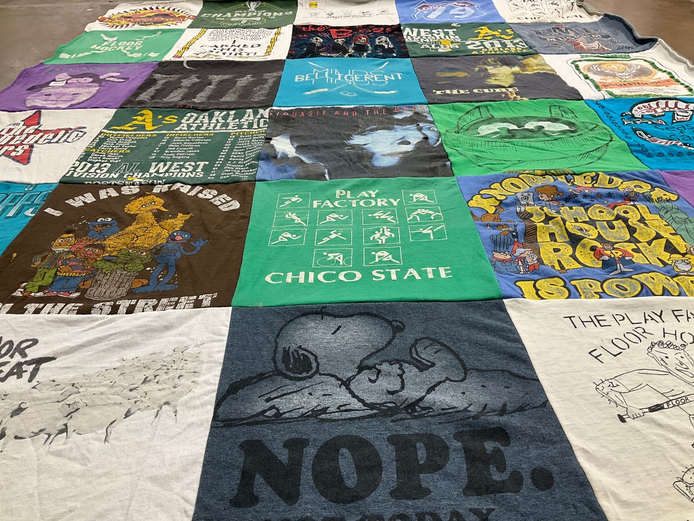 T-shirt quilt featuring oakland athletics by Bruce from OR