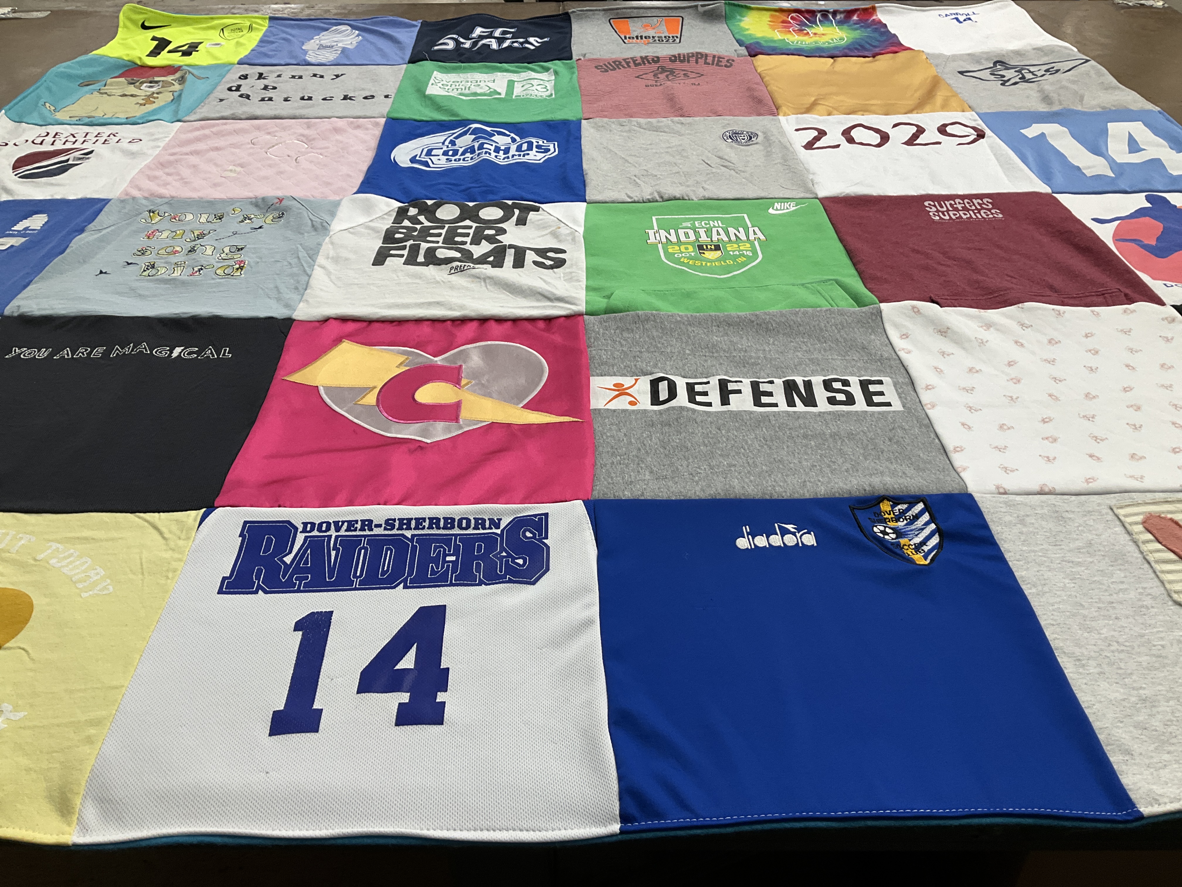 T-shirt quilt featuring fc stars by Erin from MA