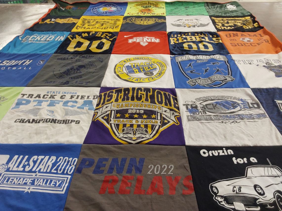 T-shirt quilt from lenape valley high school by Susan from PA