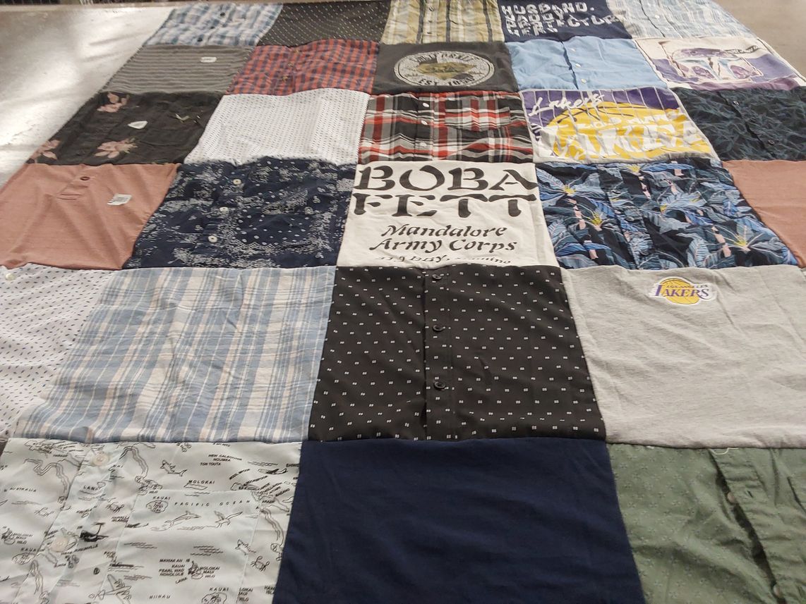 T-shirt quilt featuring los angeles lakers by Anonymous from TX