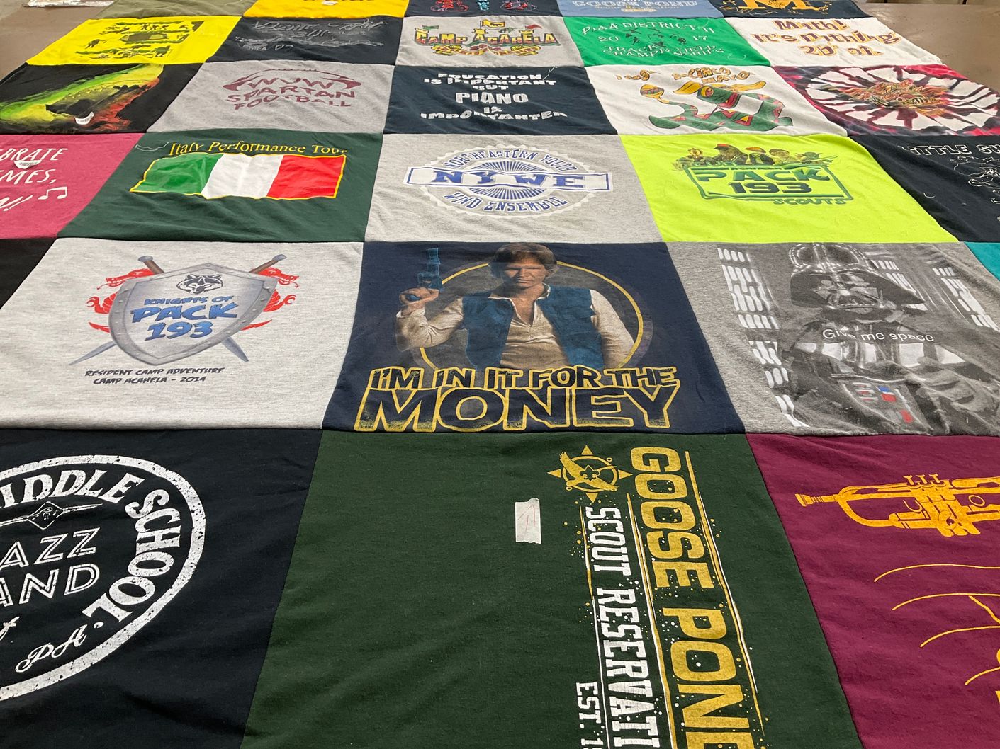 T-shirt quilt from wwm middle school by Kim from PA