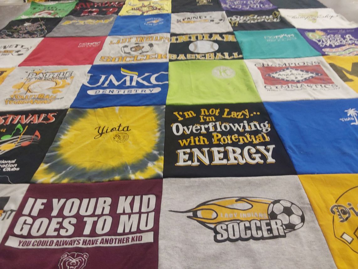 T-shirt quilt featuring ladies indians soccer by Panagiota from MO