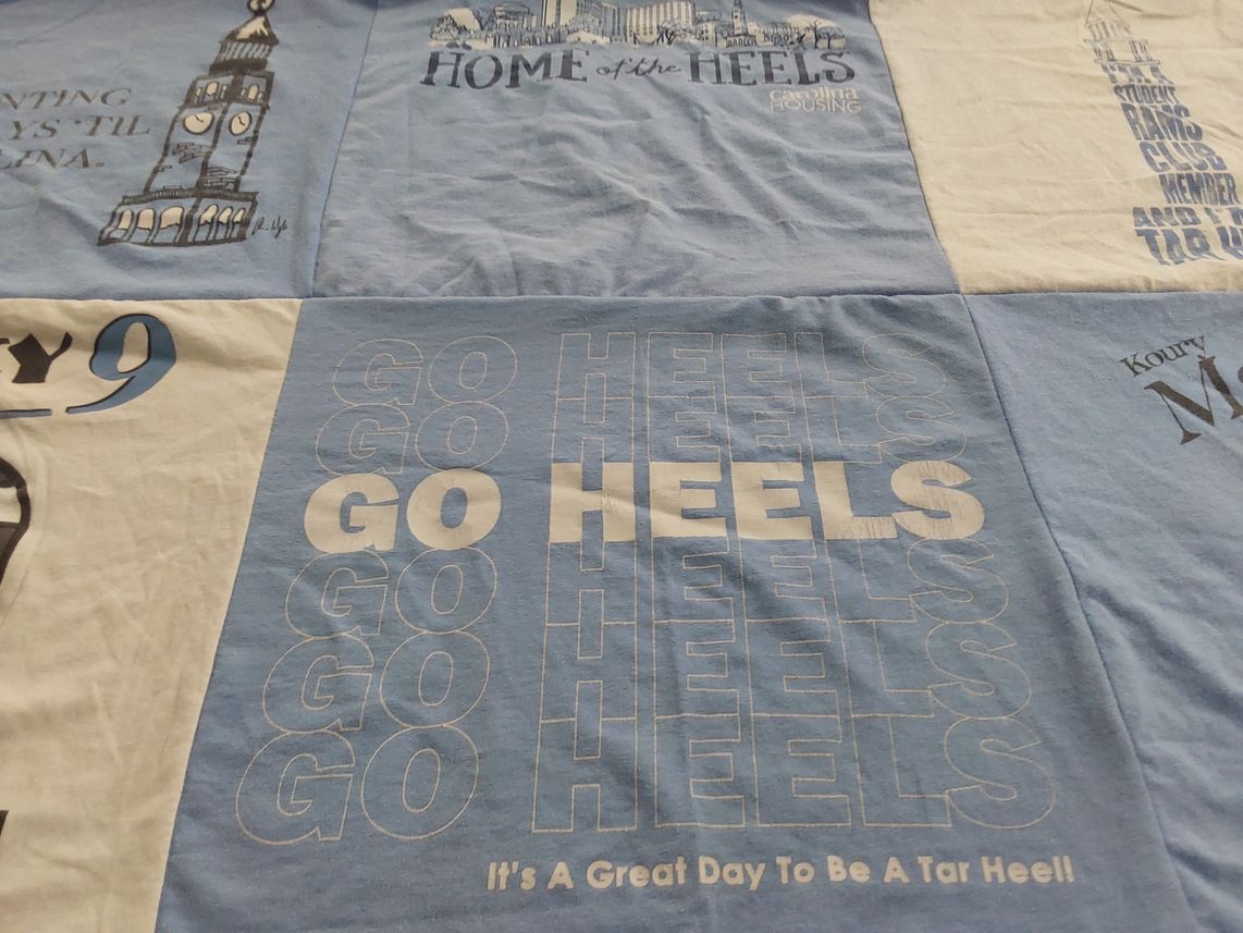 T-shirt quilt featuring university of north carolina tar heels by Candace from NC