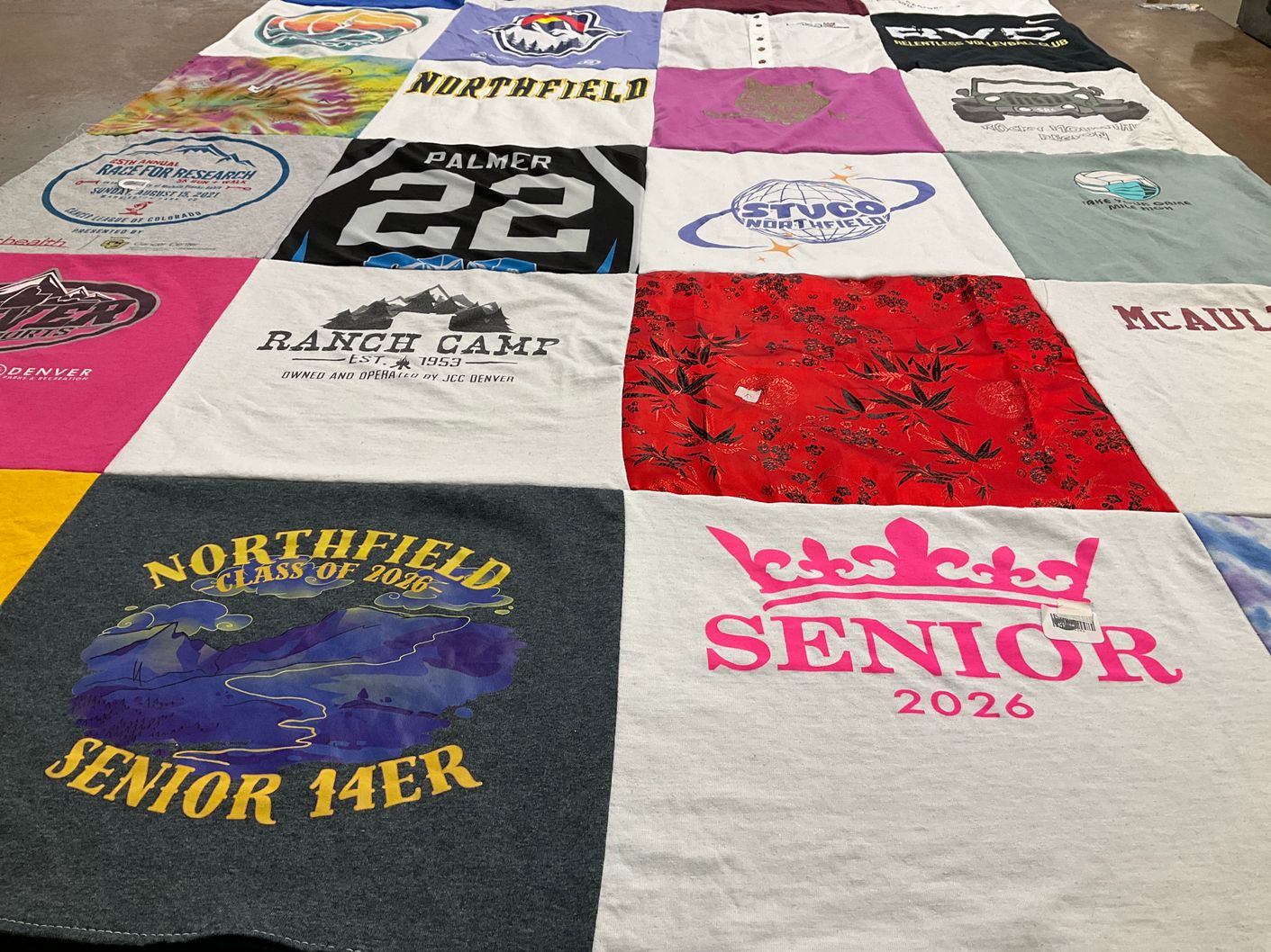 T-shirt quilt from northfield high school by Toni from CO