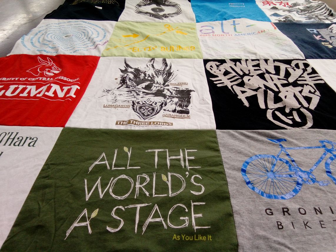 T-shirt quilt from university of central missouri by Vivian from MO