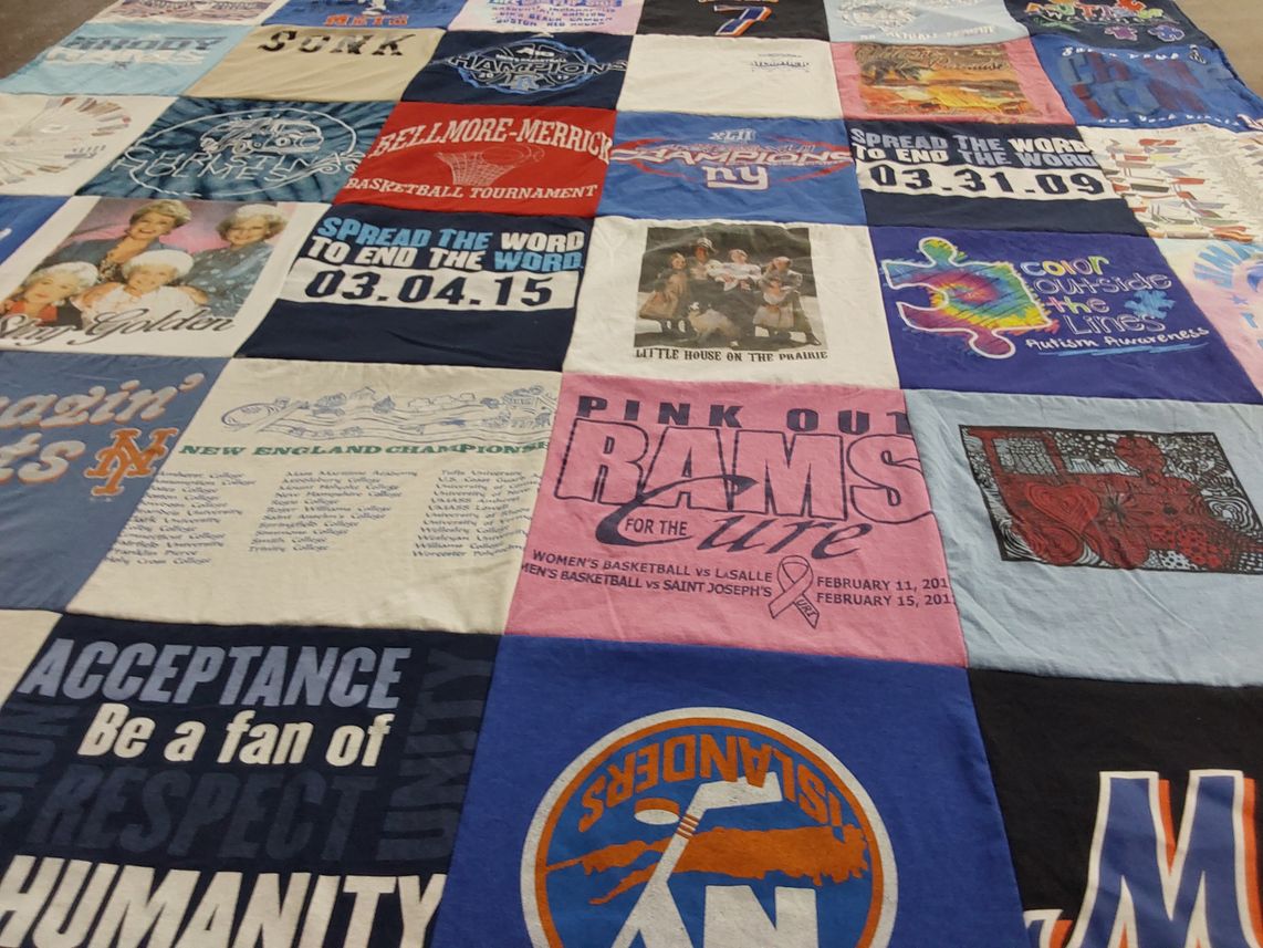 T-shirt quilt featuring st. john's university by JILL from RI