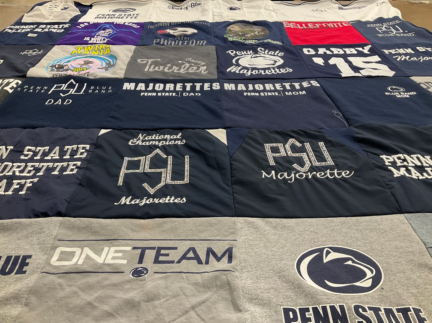 T-shirt quilt featuring penn state majorettes by Heather from PA