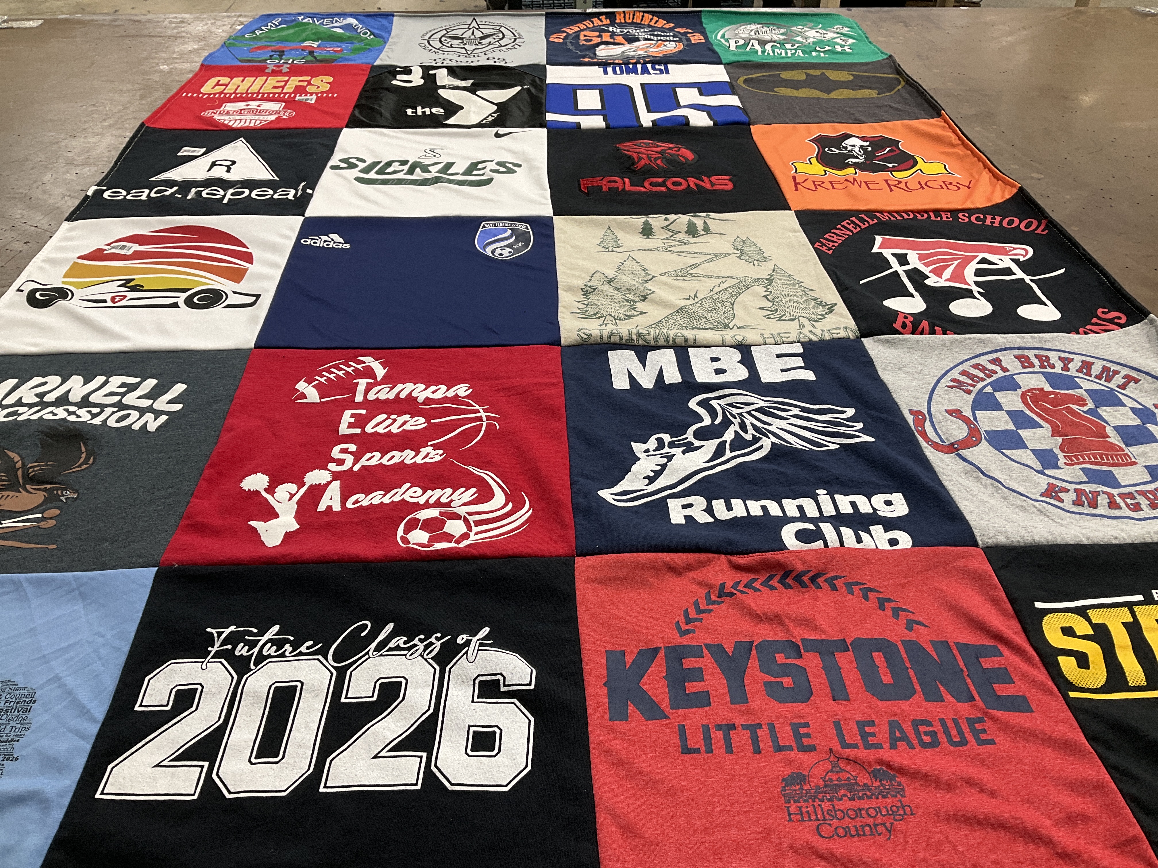 T-shirt quilt from sickles high school, mb e middle school by Anthony from FL