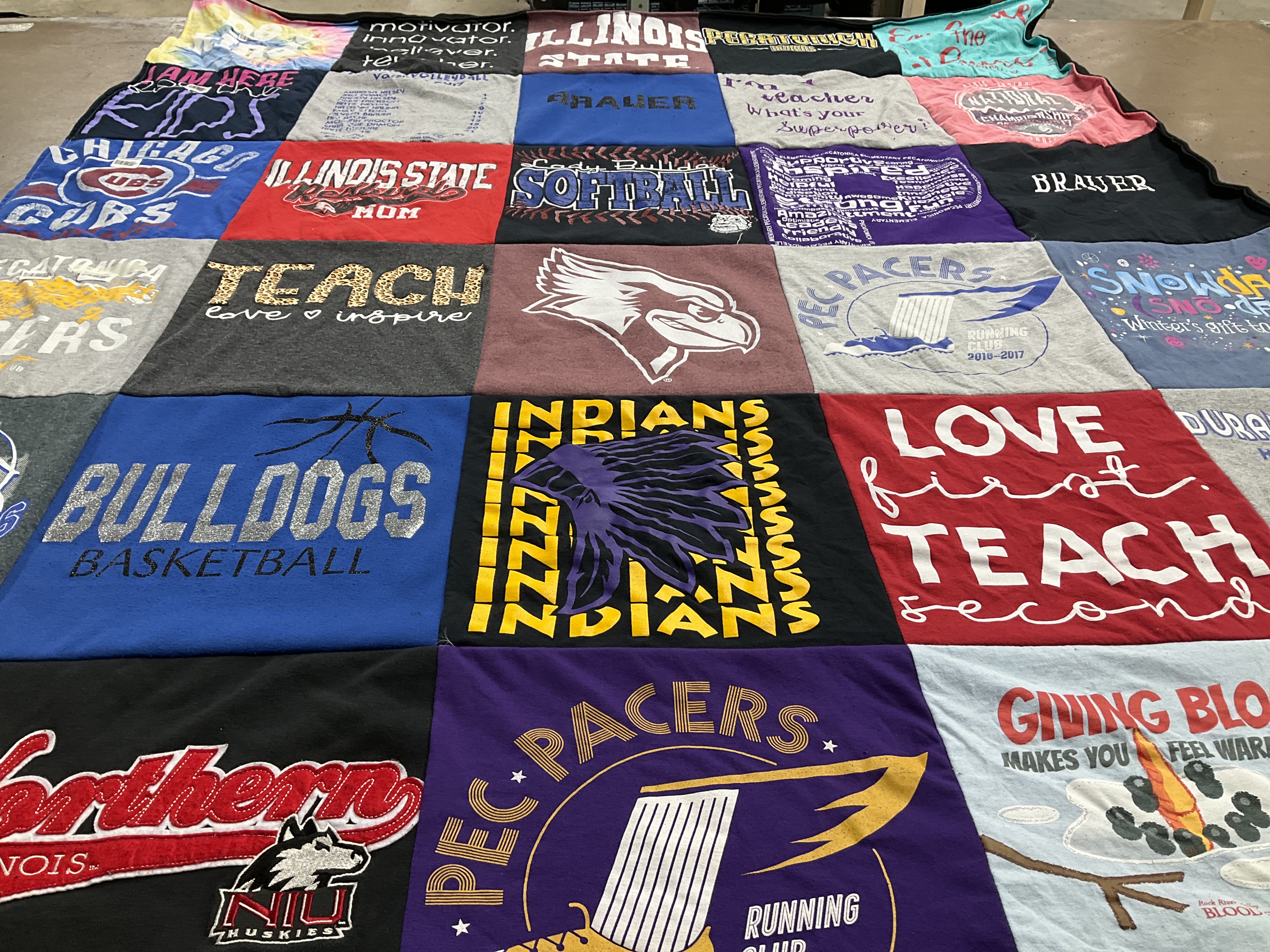 T-shirt quilt featuring pec pacers, bulldogs basketball by Kassy from IL