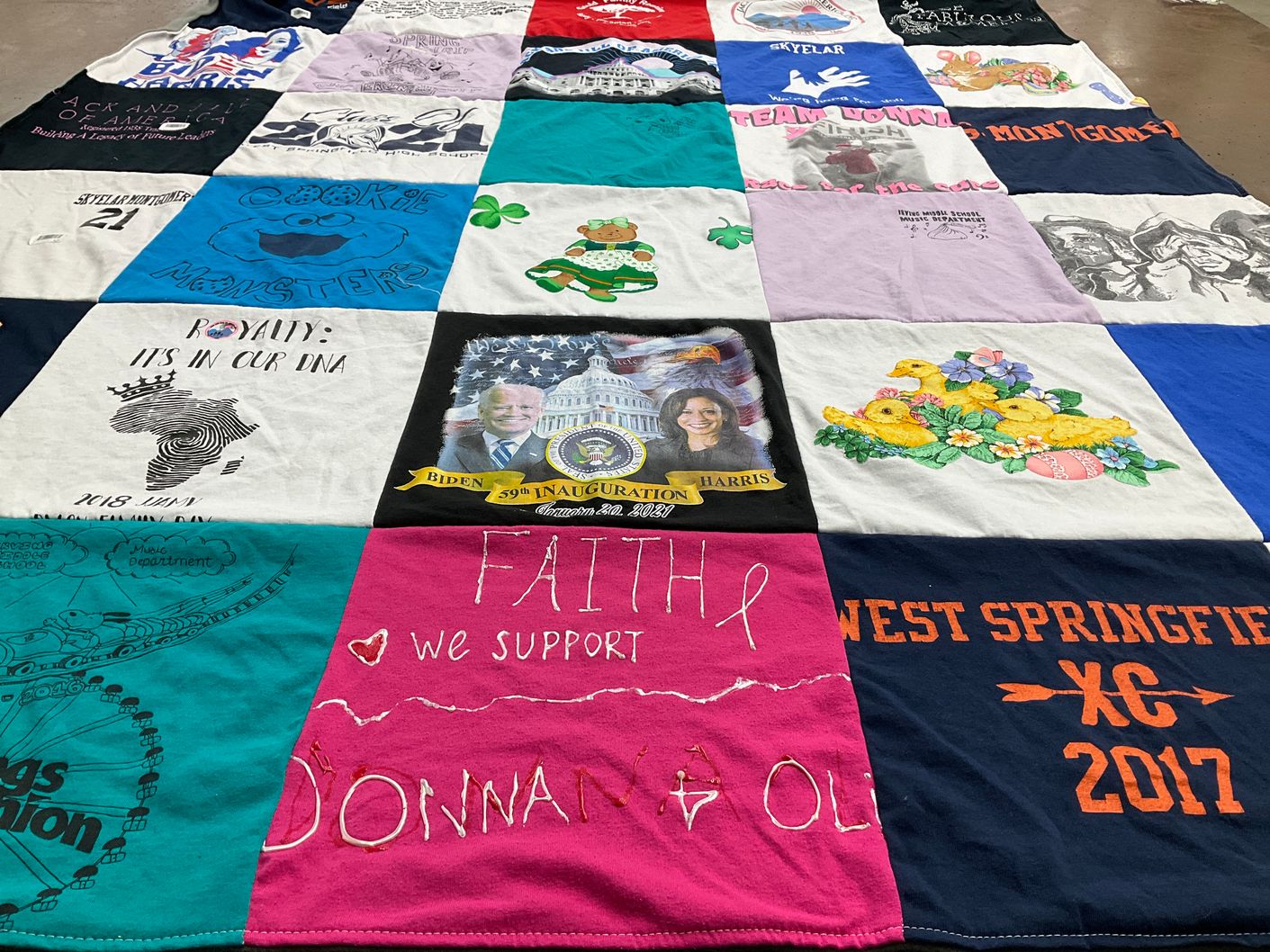 T-shirt quilt from west springfield high school by Bronte from VA