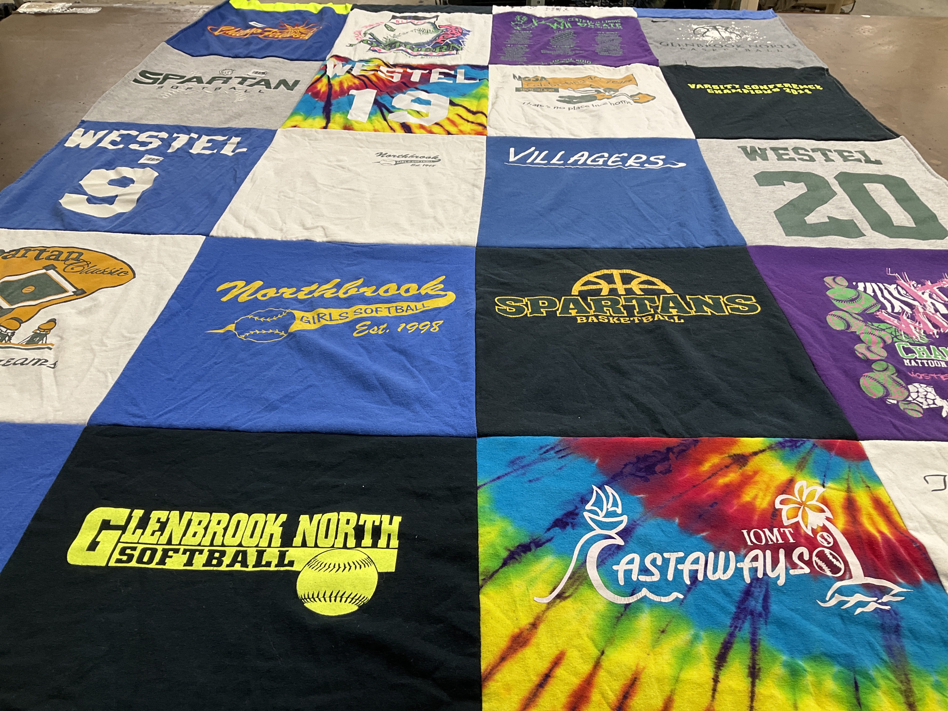 T-shirt quilt featuring spartans basketball, westel basketball by Ellen from IL
