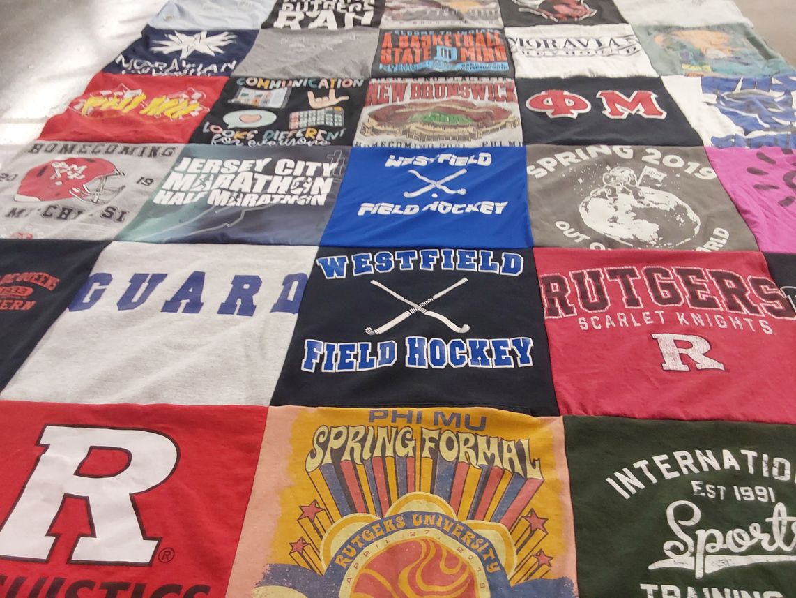 T-shirt quilt featuring rutgers scarlet knights, westfield by Samantha from NJ