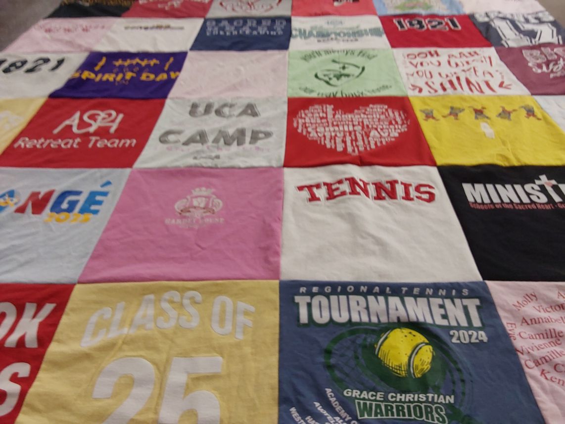 T-shirt quilt featuring grace christian warriors by Kristie from LA