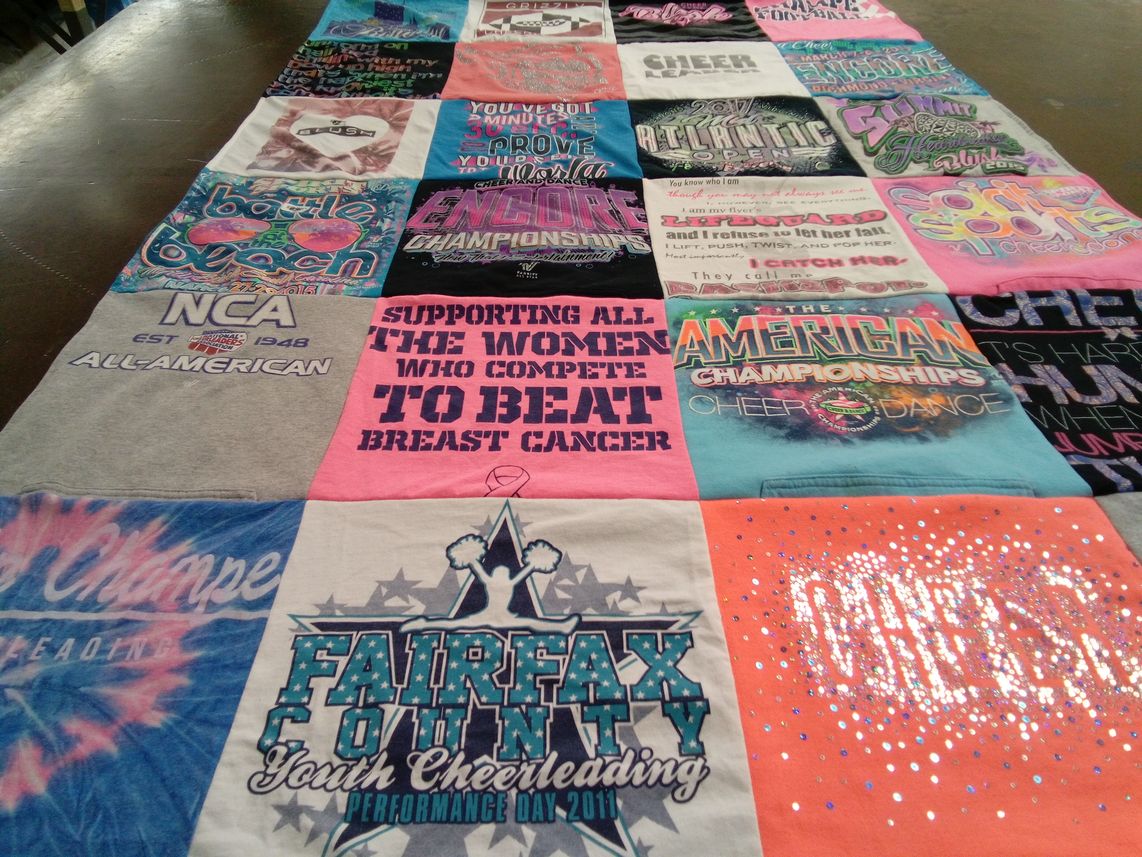 T-shirt quilt from fairfax county youth cheerleading by Tamara from VA