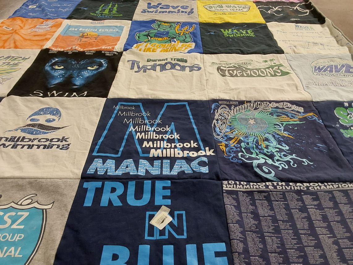 T-shirt quilt featuring millbrook swimming, millbrook typhoons by Diane from NC