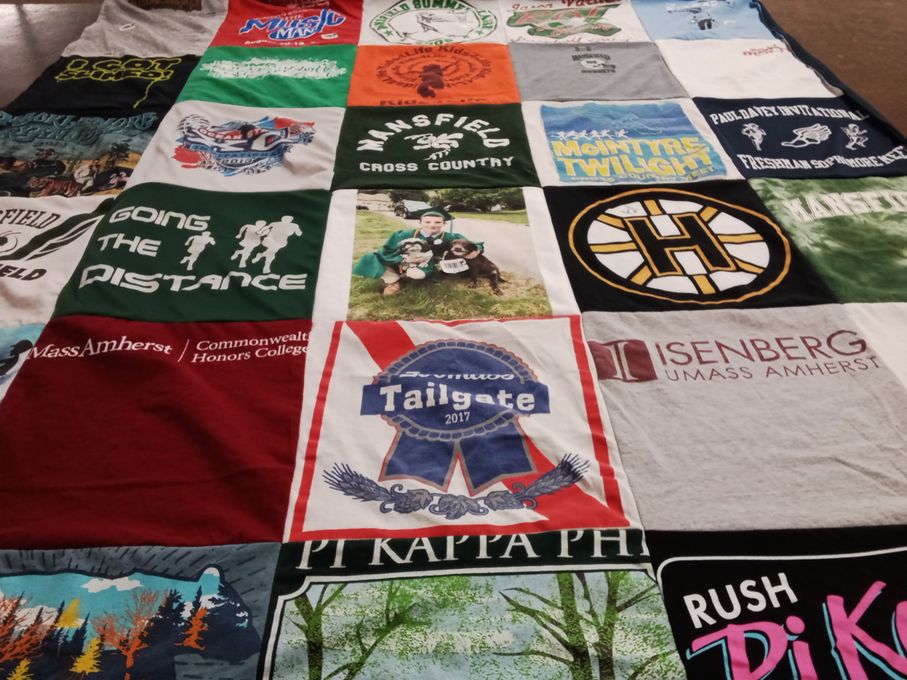 T-shirt quilt featuring mansfield high school cross country by Tammi from MA