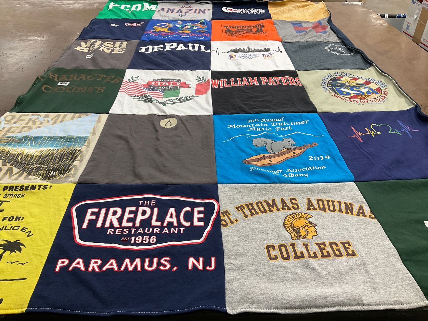 T-shirt quilt from st. thomas aquinas college, depaul university by Maria from NY