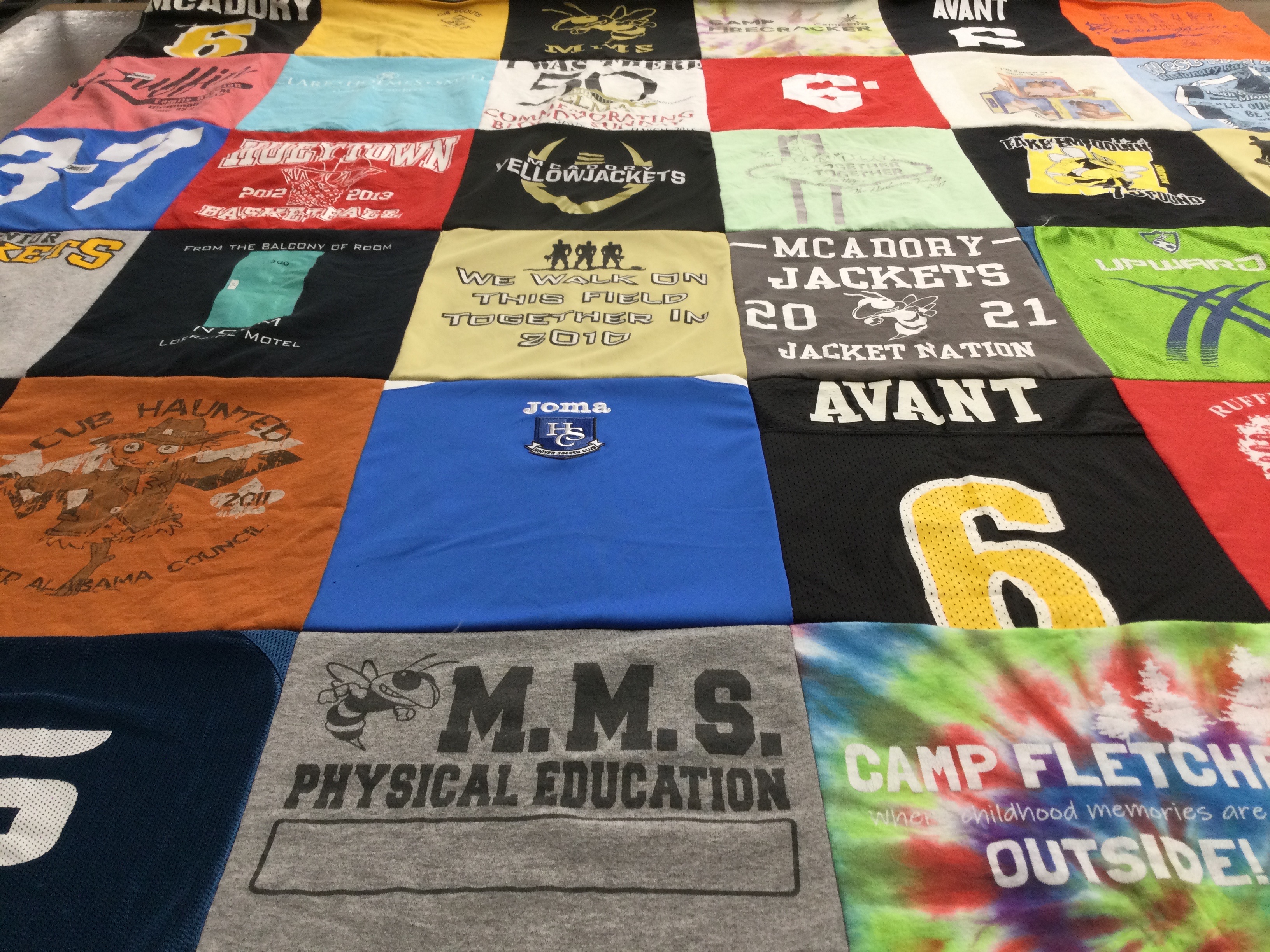 T-shirt quilt featuring mcadory jackets, haunton basketball by Stephanie from AL