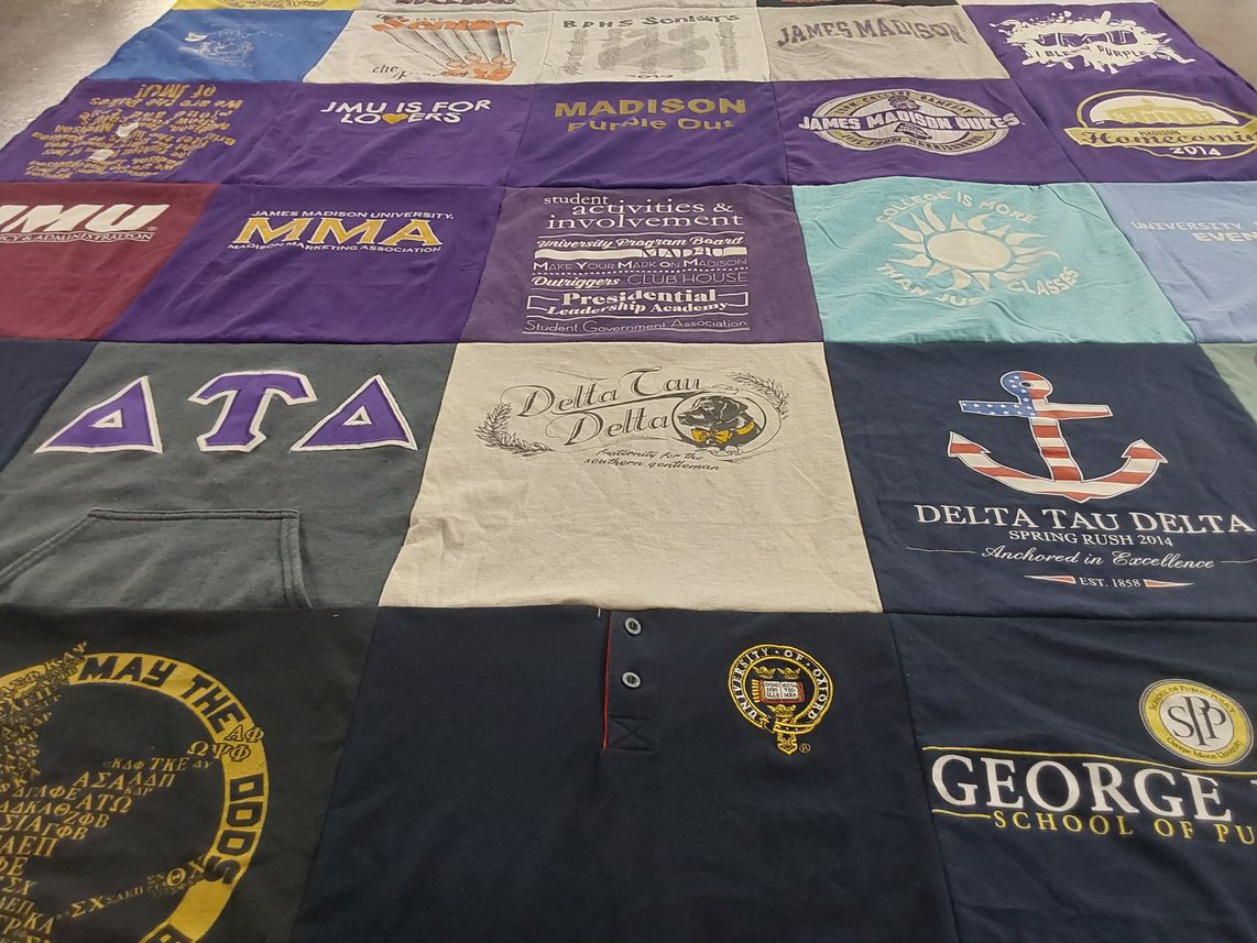 T-shirt quilt from james madison university by Greg from VA