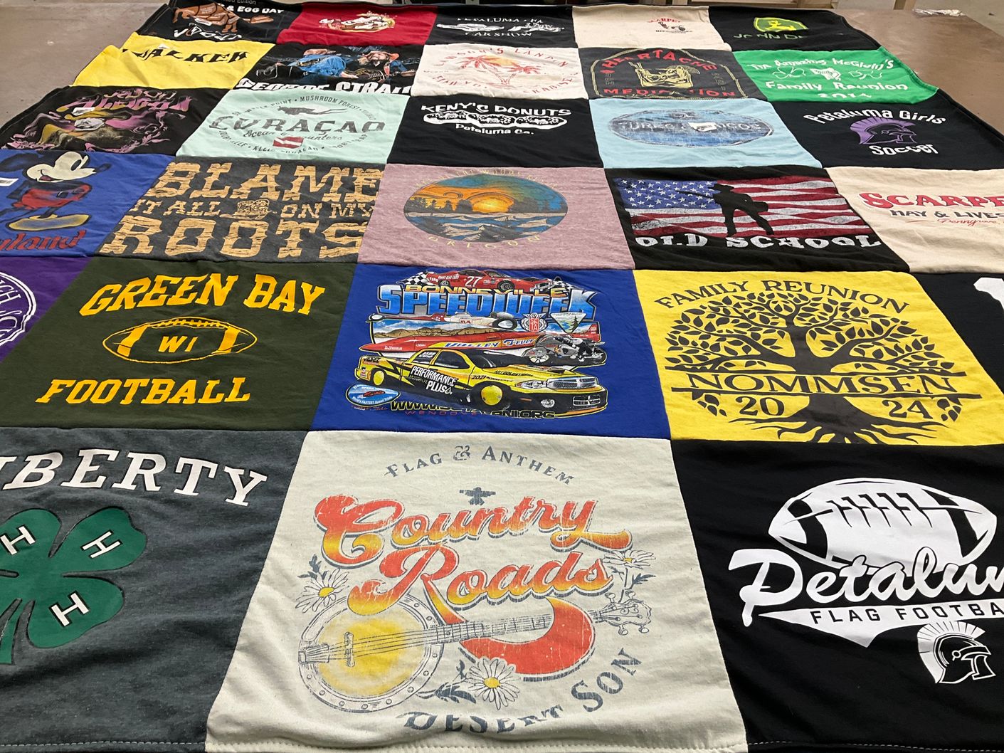 T-shirt quilt featuring petaluma flag football by Kathleen from CA
