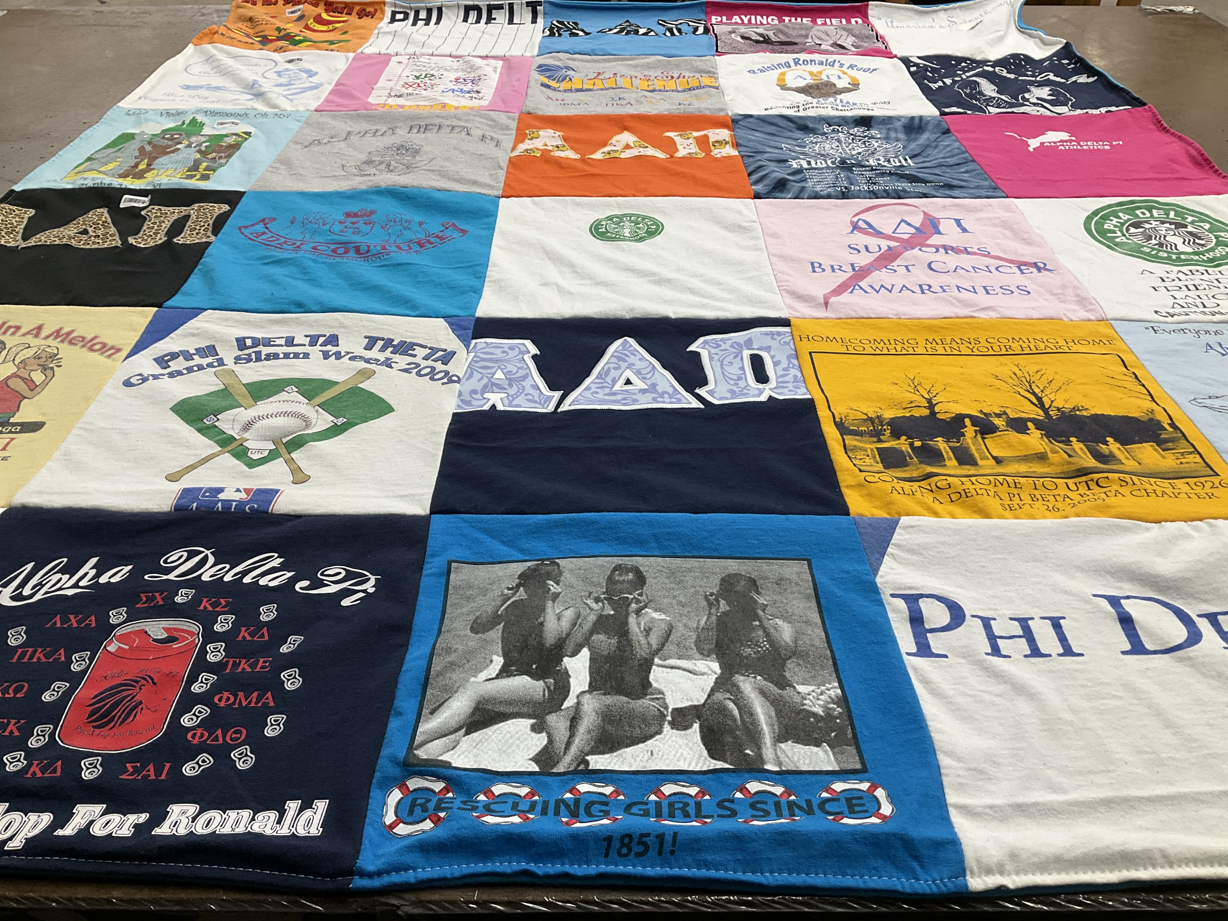 T-shirt quilt from utc, university of tennessee at chattanooga by Cindy from TN
