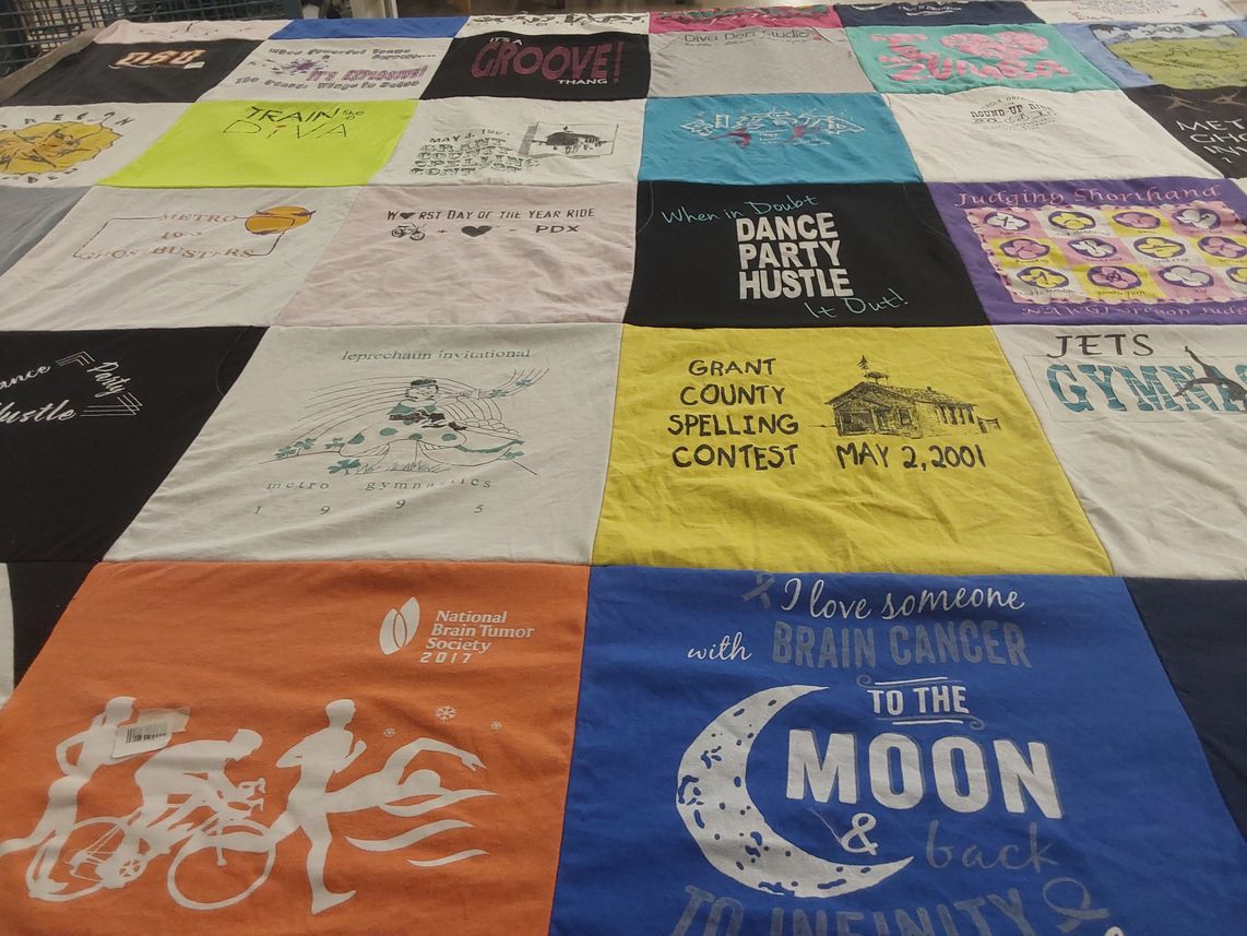 T-shirt quilt from metro gymnastic college by Jessica from OR
