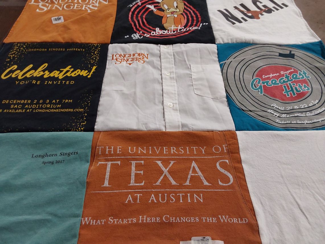 T-shirt quilt from the university of texas at austin by Amy from TX