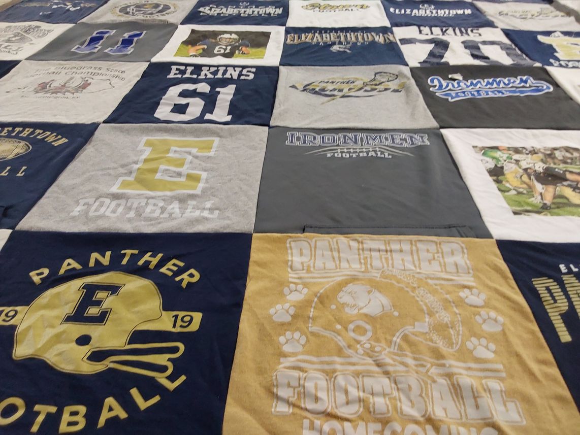 T-shirt quilt featuring elkins panthers football by Shannon from WA