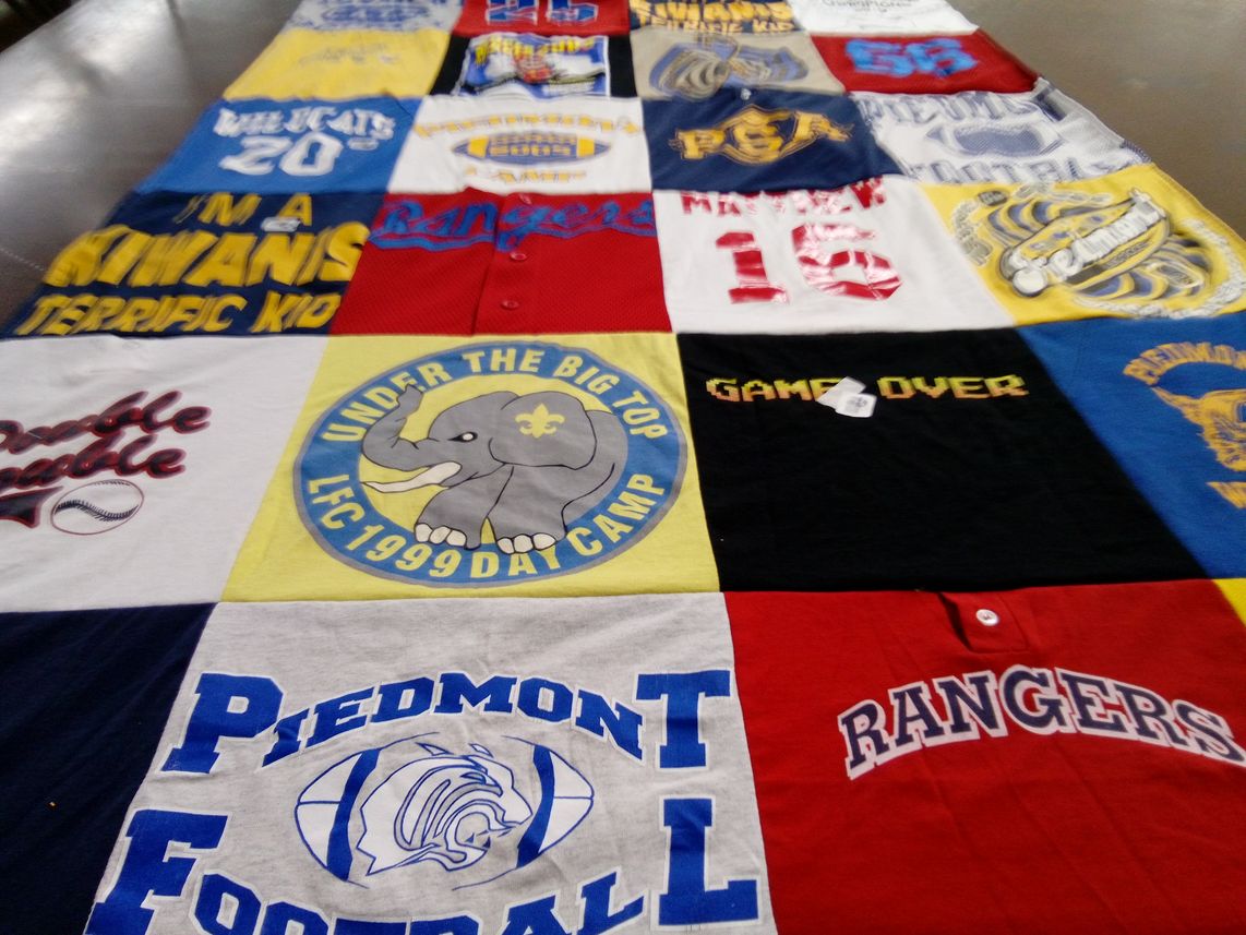T-shirt quilt from piedmont university by Debbie from OK