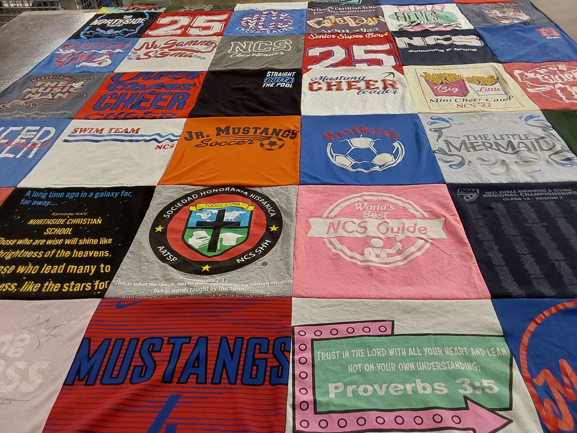 T-shirt quilt featuring mustangs by Cheryl from FL