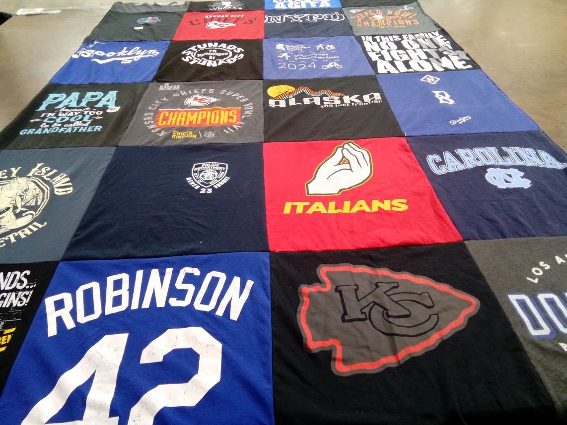 T-shirt quilt featuring kansas city chiefs by Cathy from CA