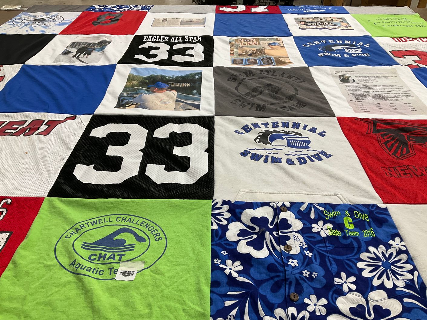 T-shirt quilt from centennial swim and dive by Lenore from GA