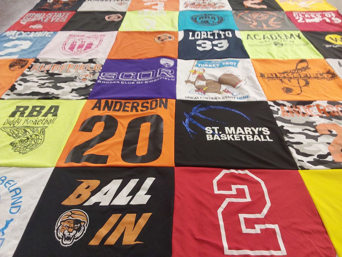 T-shirt quilt from st. mary's basketball by Christine from CT