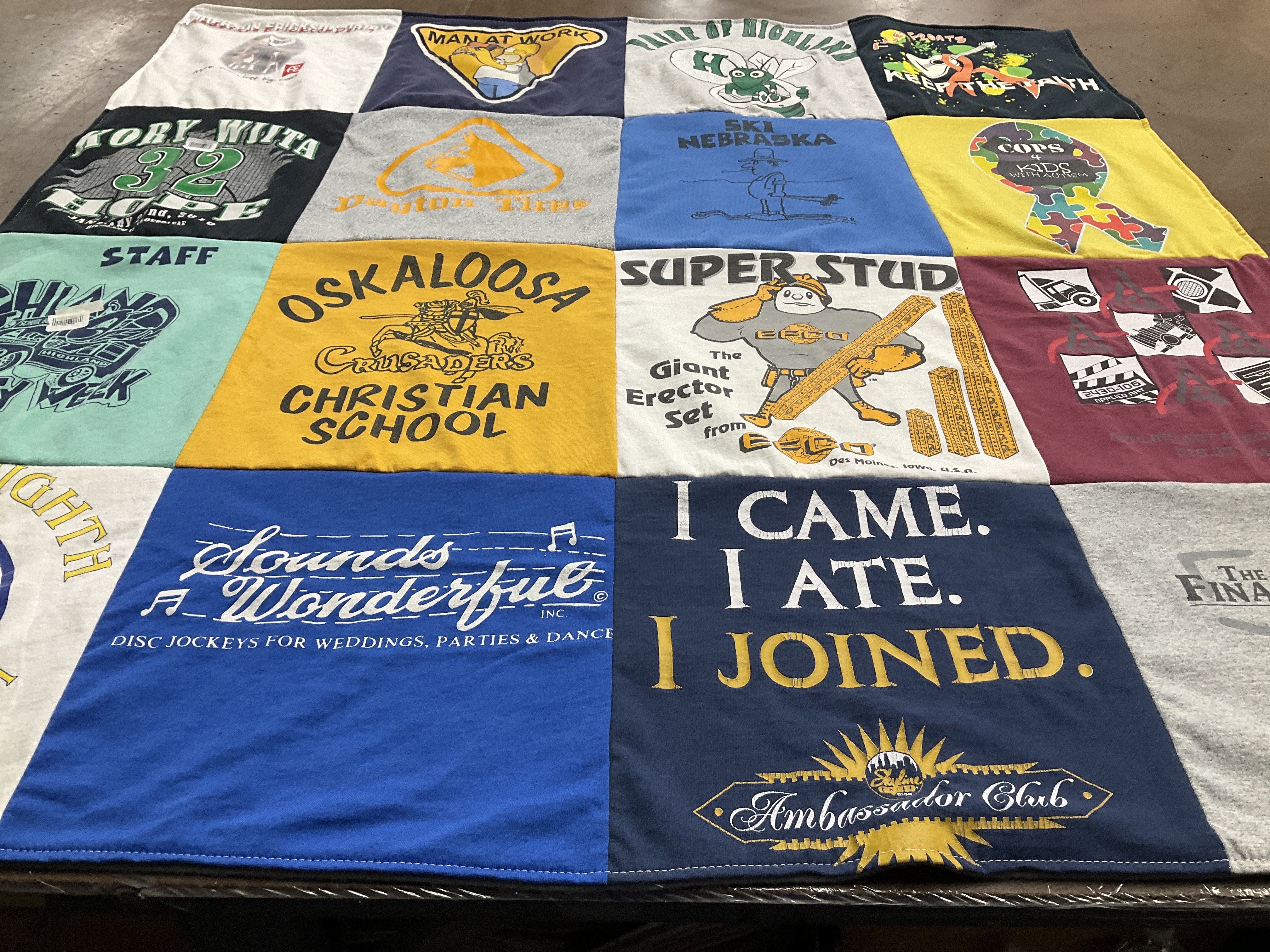 T-shirt quilt from oskalooosa christian school by Janet from OH