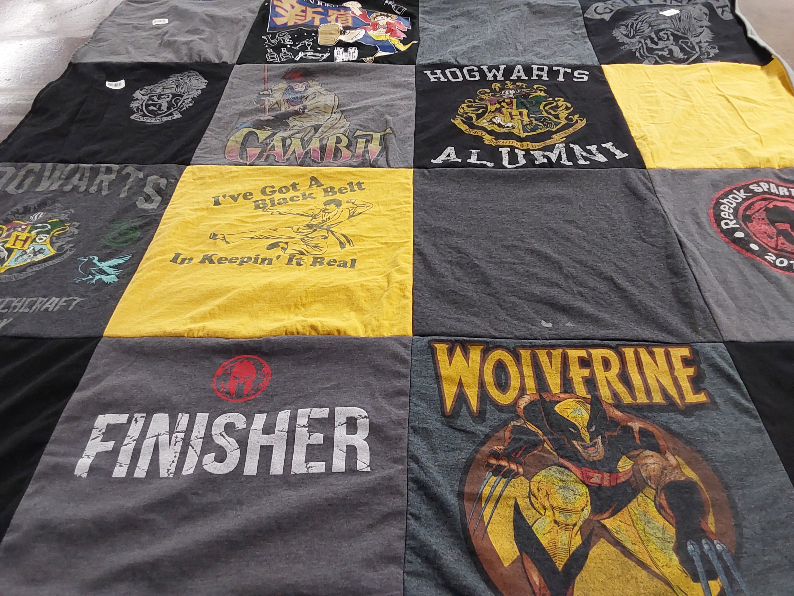 T-shirt quilt from hogwarts school of witchcraft and wizardry by Taylor from GA