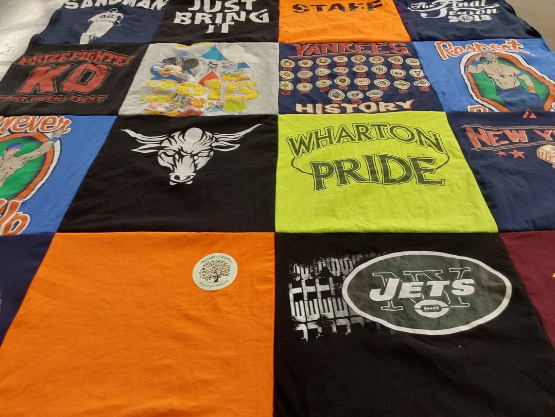 T-shirt quilt featuring new york yankees, new york jets by Katelin from NJ