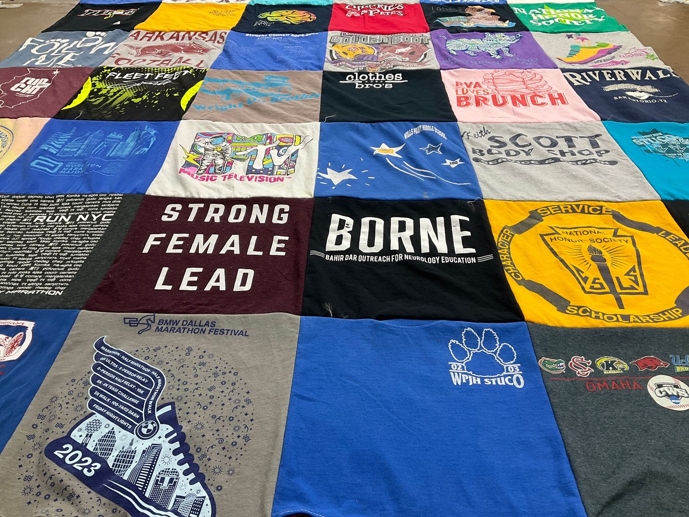T-shirt quilt featuring wylie east high school student council by Rachel from TX