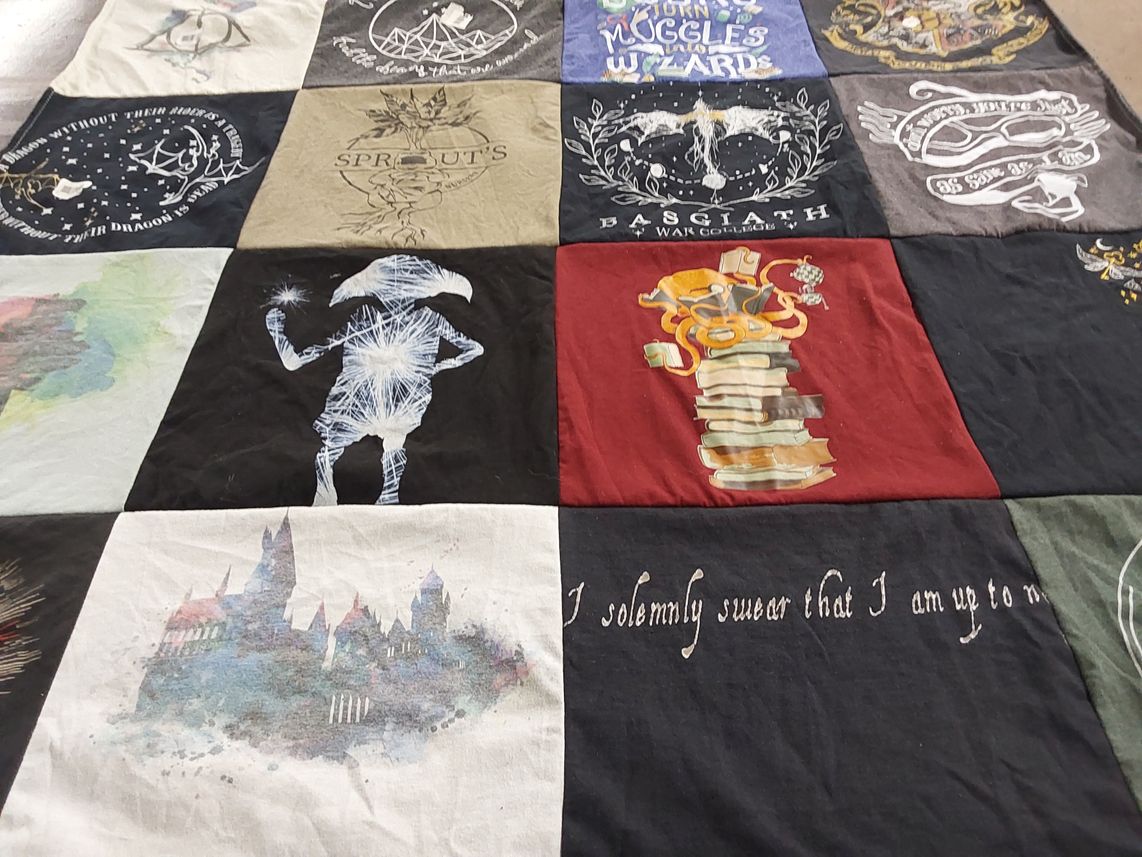 T-shirt quilt with harry potter, fantasy themes by Jessica from CO